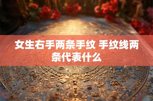 女生右手两条手纹 手纹线两条代表什么