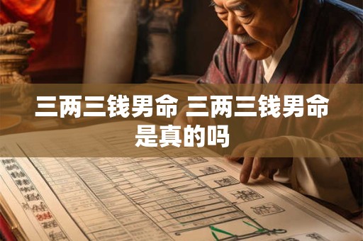 三两三钱男命 三两三钱男命是真的吗
