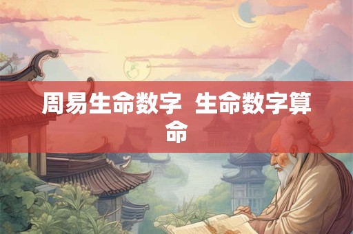 周易生命数字  生命数字算命