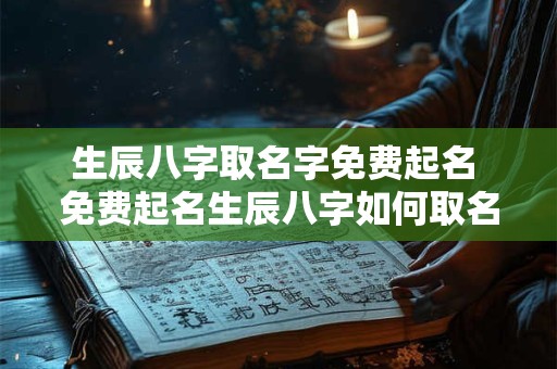生辰八字取名字免费起名 免费起名生辰八字如何取名