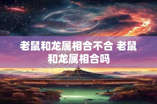 老鼠和龙属相合不合 老鼠和龙属相合吗