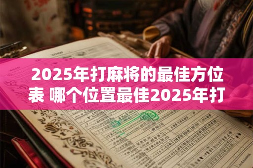 2025年打麻将的最佳方位表 哪个位置最佳2025年打麻将的方位表