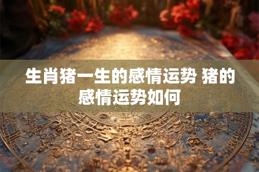 生肖猪一生的感情运势 猪的感情运势如何