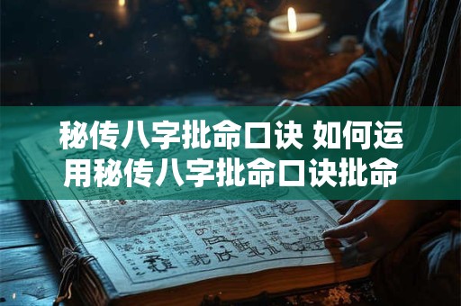 秘传八字批命口诀 如何运用秘传八字批命口诀批命