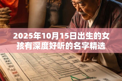 2025年10月15日出生的女孩有深度好听的名字精选