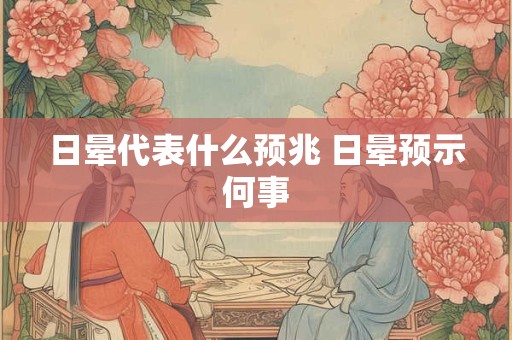 日晕代表什么预兆 日晕预示何事