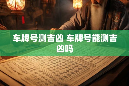 车牌号测吉凶 车牌号能测吉凶吗
