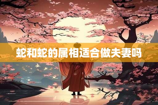蛇和蛇的属相适合做夫妻吗