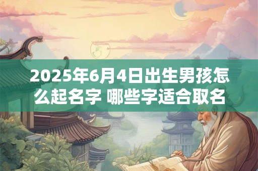 2025年6月4日出生男孩怎么起名字 哪些字适合取名