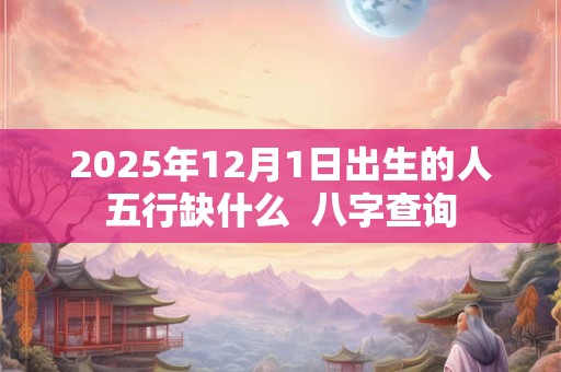 2025年12月1日出生的人五行缺什么  八字查询