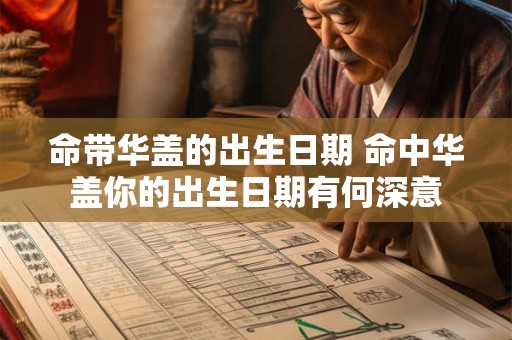 命带华盖的出生日期 命中华盖你的出生日期有何深意