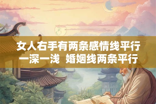 女人右手有两条感情线平行一深一浅  婚姻线两条平行一样长