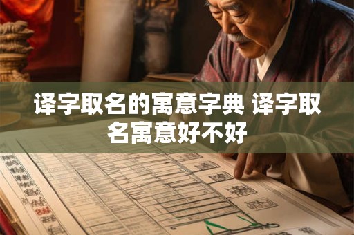 译字取名的寓意字典 译字取名寓意好不好