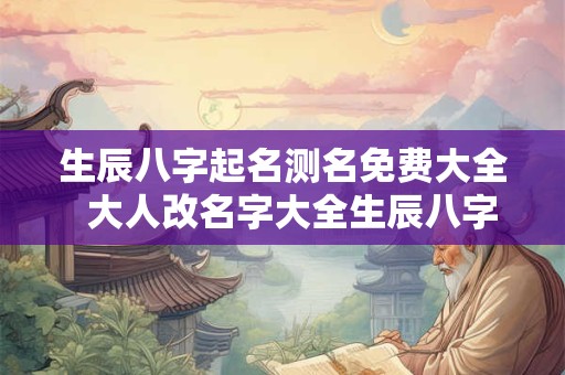 生辰八字起名测名免费大全  大人改名字大全生辰八字免费