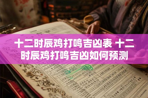 十二时辰鸡打鸣吉凶表 十二时辰鸡打鸣吉凶如何预测