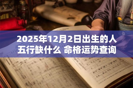 2025年12月2日出生的人五行缺什么 命格运势查询