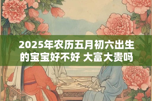2025年农历五月初六出生的宝宝好不好 大富大贵吗