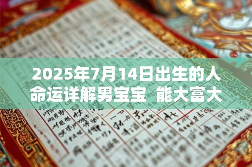 2025年7月14日出生的人命运详解男宝宝  能大富大贵吗