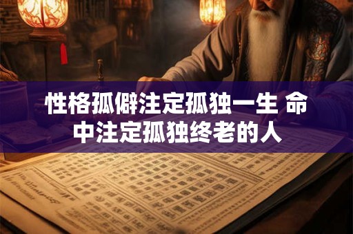性格孤僻注定孤独一生 命中注定孤独终老的人