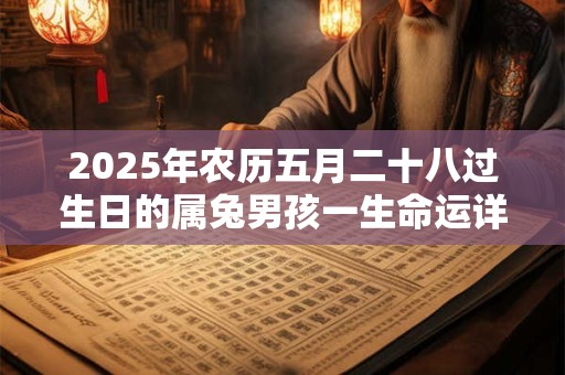 2025年农历五月二十八过生日的属兔男孩一生命运详解 2025年农历五月二十八过生日的属兔男孩一生命运详解