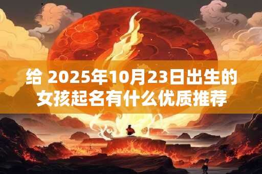 给 2025年10月23日出生的女孩起名有什么优质推荐