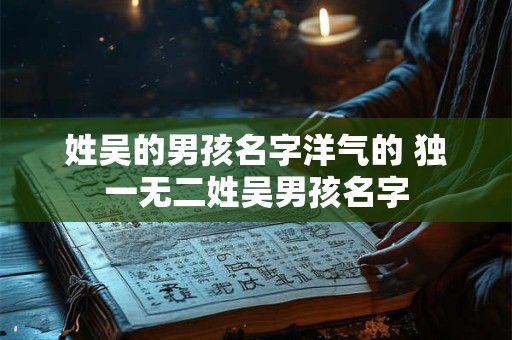 姓吴的男孩名字洋气的 独一无二姓吴男孩名字