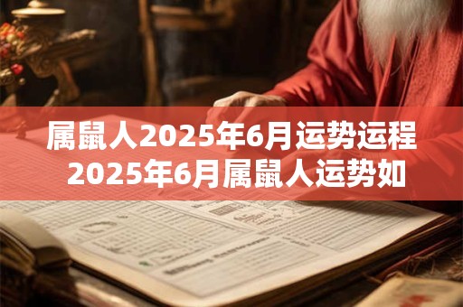 属鼠人2025年6月运势运程 2025年6月属鼠人运势如何