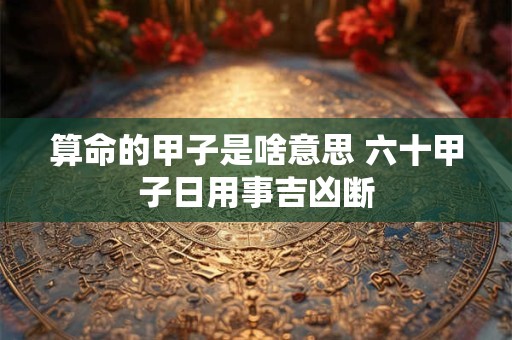 算命的甲子是啥意思 六十甲子日用事吉凶断