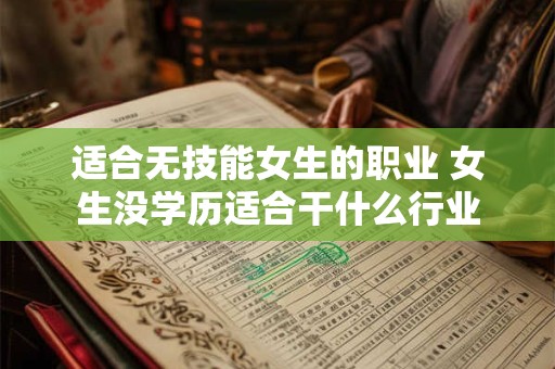 适合无技能女生的职业 女生没学历适合干什么行业