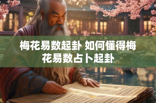 梅花易数起卦 如何懂得梅花易数占卜起卦