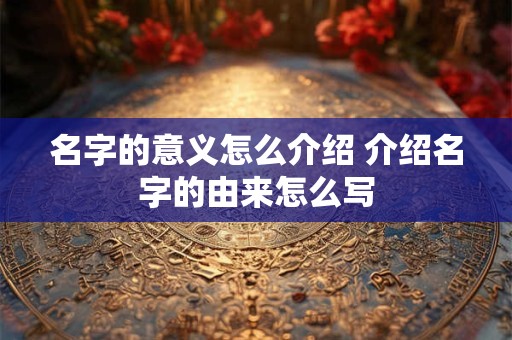 名字的意义怎么介绍 介绍名字的由来怎么写