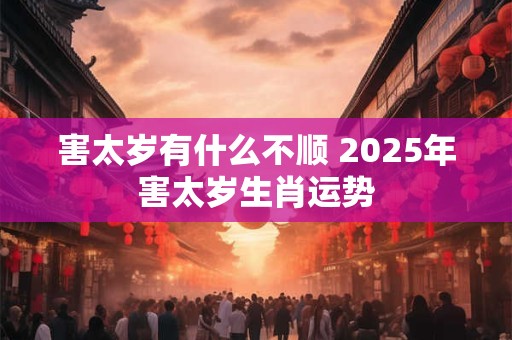 害太岁有什么不顺 2025年害太岁生肖运势 害太岁有什么不顺 2025年害太岁生肖运势