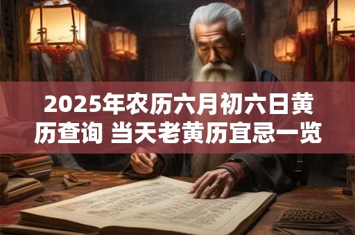 2025年农历六月初六日黄历查询 当天老黄历宜忌一览表