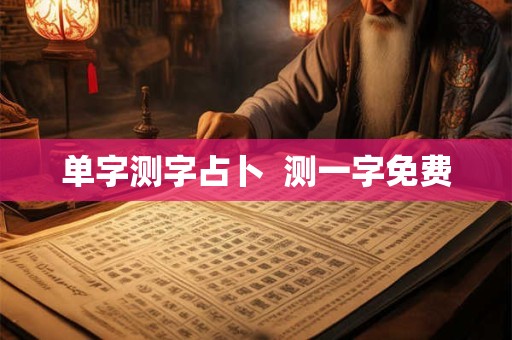 单字测字占卜  测一字免费