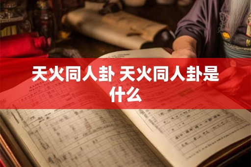 天火同人卦 天火同人卦是什么