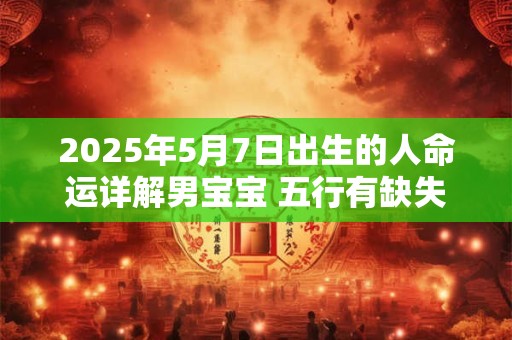 2025年5月7日出生的人命运详解男宝宝 五行有缺失吗