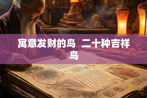 寓意发财的鸟  二十种吉祥鸟