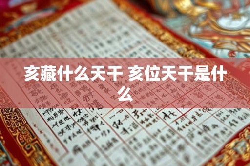 亥藏什么天干 亥位天干是什么