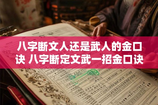 八字断文人还是武人的金口诀 八字断定文武一招金口诀