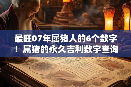 最旺07年属猪人的6个数字！属猪的永久吉利数字查询