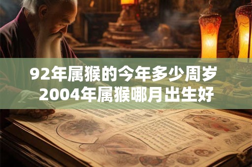 92年属猴的今年多少周岁 2004年属猴哪月出生好
