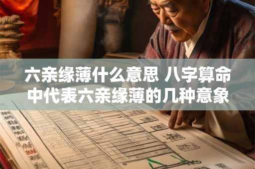 六亲缘薄什么意思 八字算命中代表六亲缘薄的几种意象