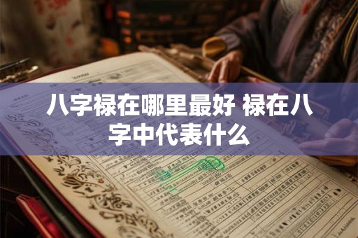 八字禄在哪里最好 禄在八字中代表什么