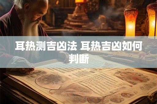 耳热测吉凶法 耳热吉凶如何判断