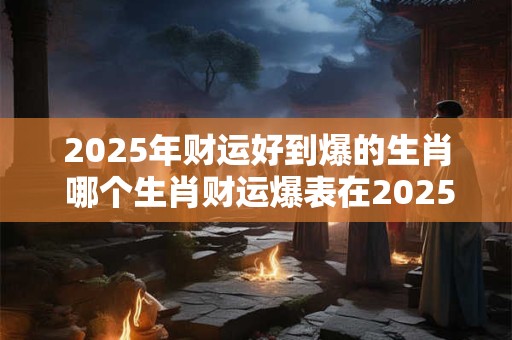 2025年财运好到爆的生肖 哪个生肖财运爆表在2025