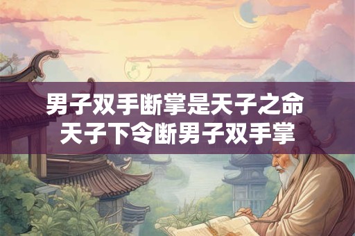 男子双手断掌是天子之命 天子下令断男子双手掌