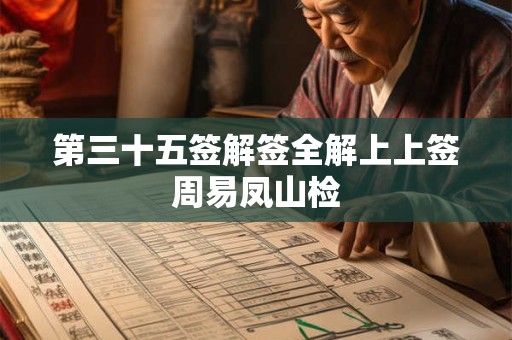 第三十五签解签全解上上签周易凤山检