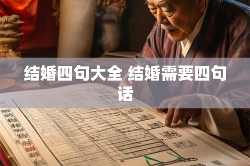 结婚四句大全 结婚需要四句话