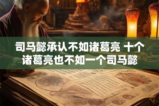 司马懿承认不如诸葛亮 十个诸葛亮也不如一个司马懿