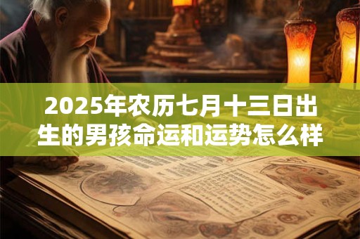 2025年农历七月十三日出生的男孩命运和运势怎么样